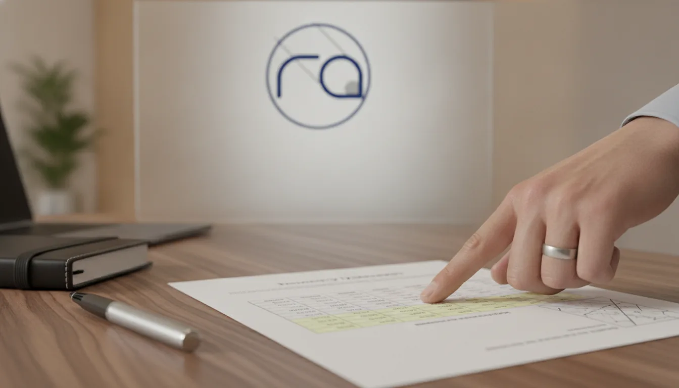 A person pointing to a section on a property valuation report, with a bank logo visible in the background